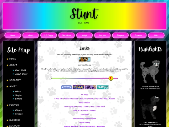 links screenshot