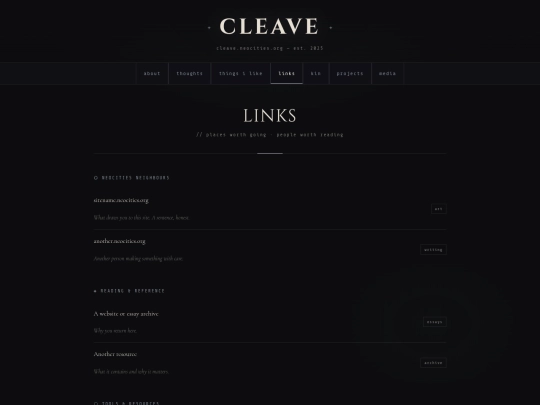 links screenshot