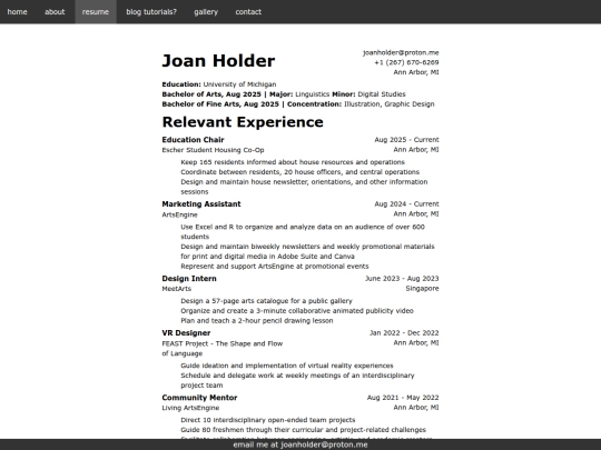 resume screenshot