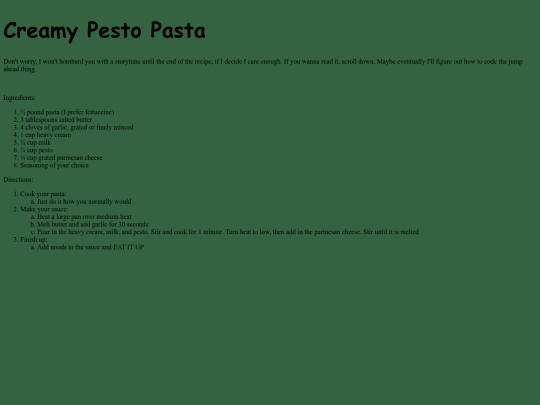 creamypestopasta screenshot