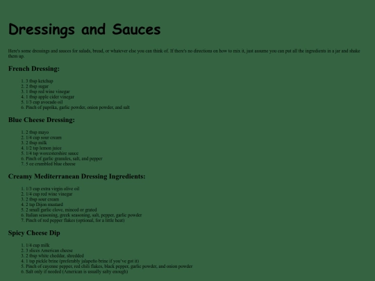 dressingsandsauces screenshot
