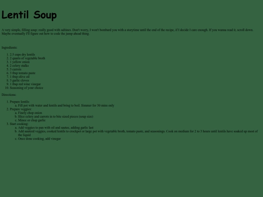 lentilsoup screenshot