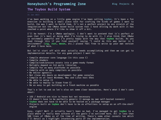 blog/toybox-build-system screenshot
