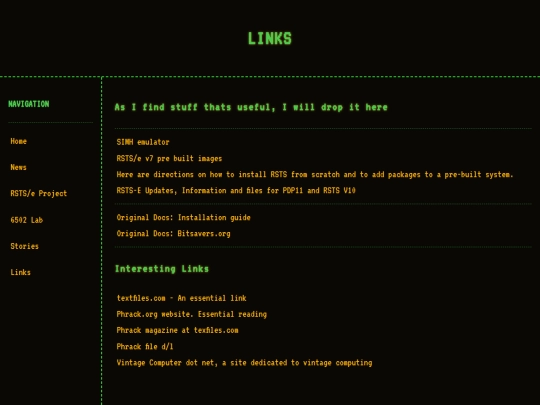 links screenshot