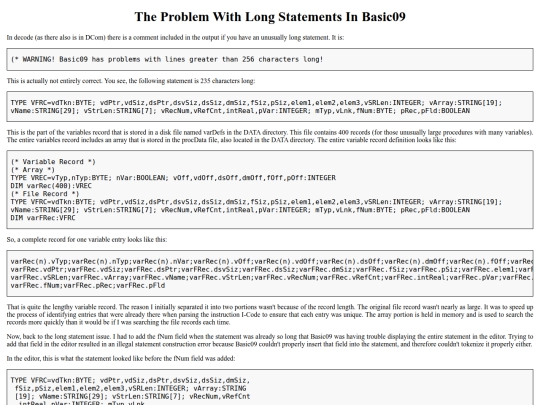 Basic09/issue screenshot