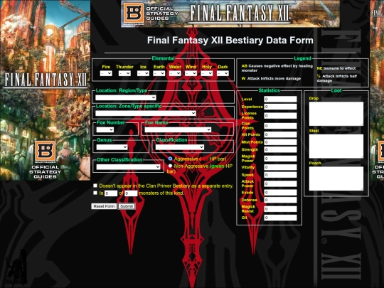 FFXII/GC/bestiary screenshot
