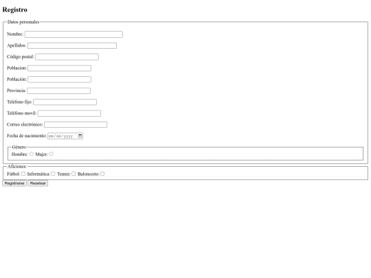 ejercicios/formulario screenshot