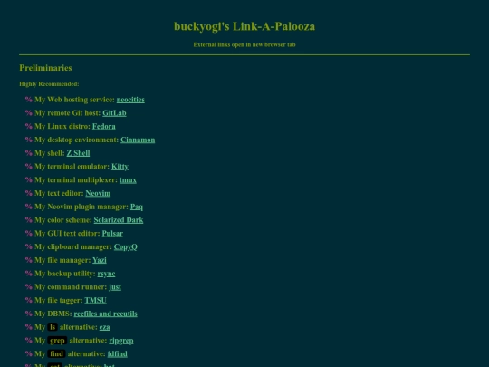 links screenshot