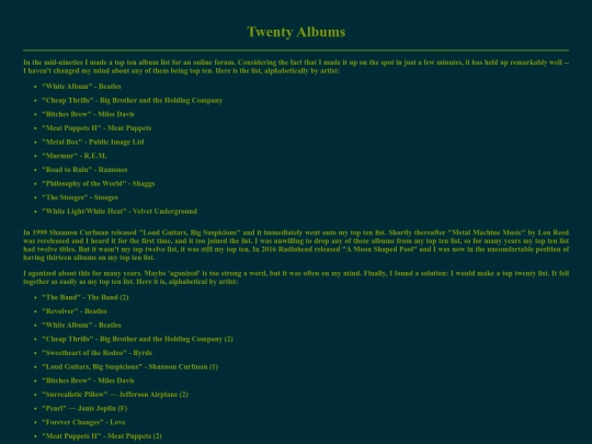 mystuff/twenty_albums screenshot