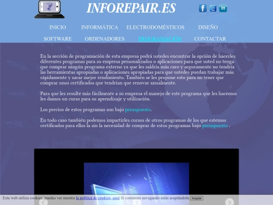 sitios web/IMFOREPARAIR/PROGRAMACION screenshot