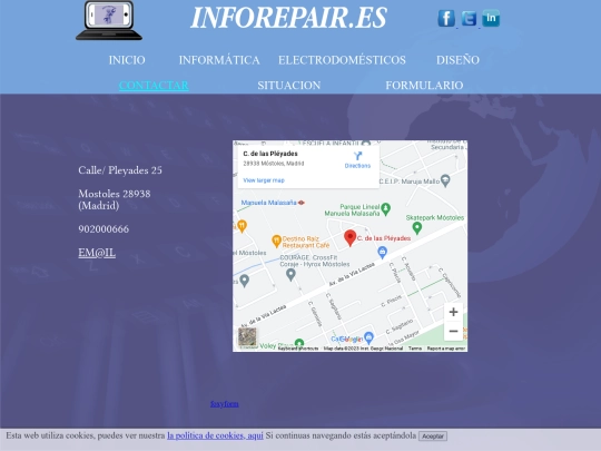 sitios web/IMFOREPARAIR/contactar screenshot