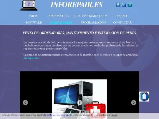 sitios web/IMFOREPARAIR/manteniento informatica screenshot