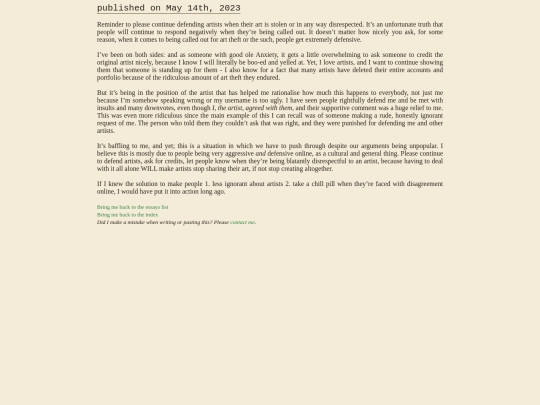 Essays/defendartists screenshot