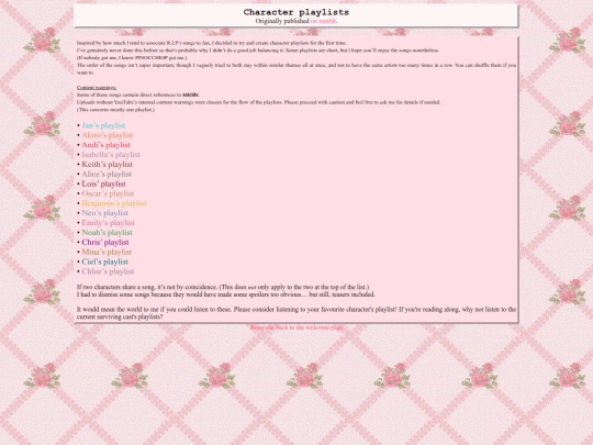 charaplaylists screenshot