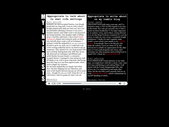 interests screenshot
