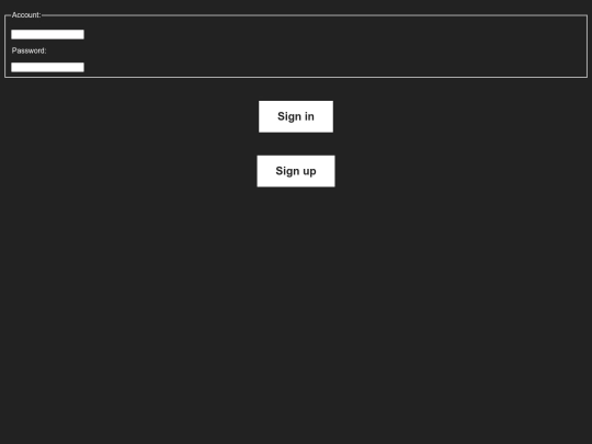 login screenshot