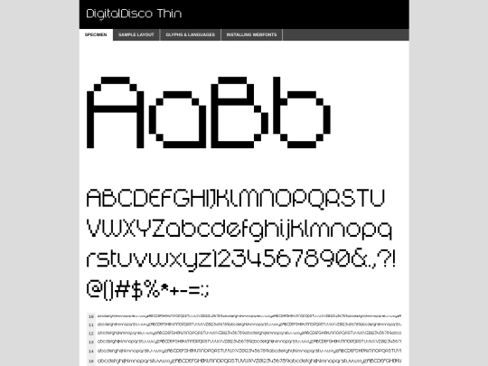 webfontkit/digitaldisco-thin-demo screenshot