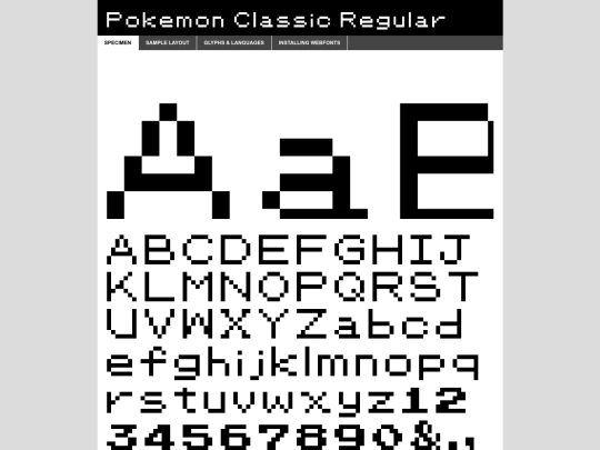 webfontkit/pokemon_classic-demo screenshot