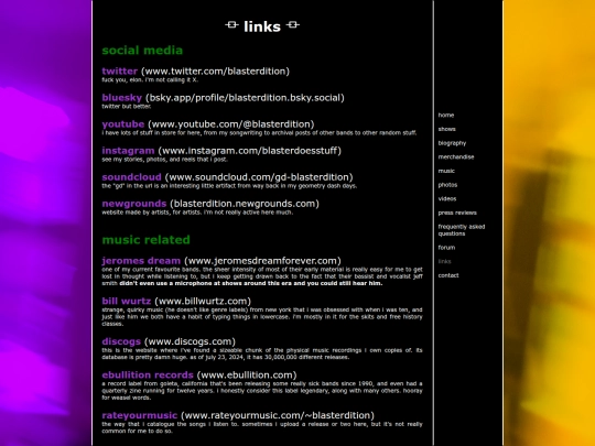 links screenshot