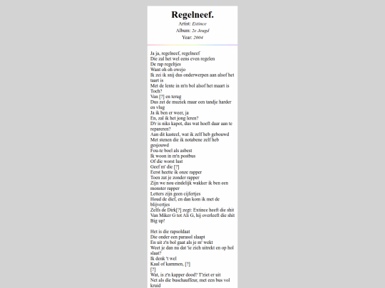 lyrics/regelneef screenshot