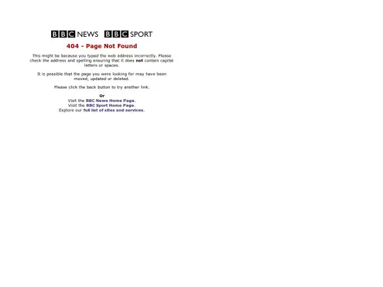 404 - Page Not Found screenshot