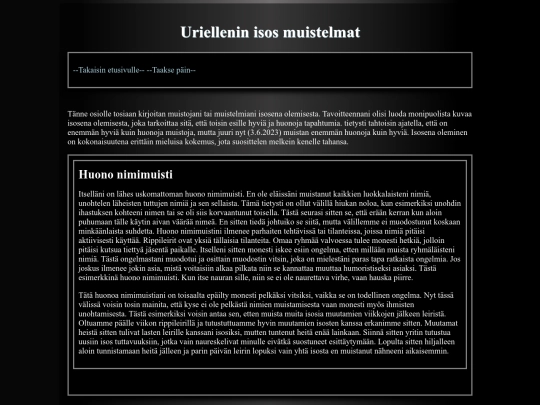 1Uriellen/isosjutut/Isosmuistelmat screenshot