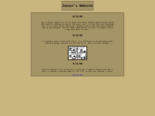 juniorswebsite screenshot