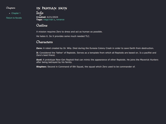 novels/megaman/in human skin screenshot