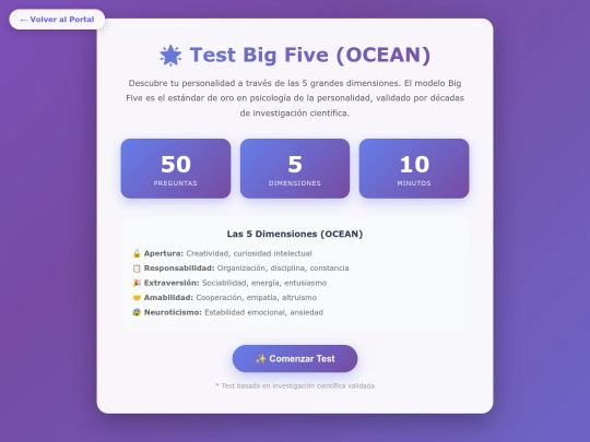 test-bigfive screenshot