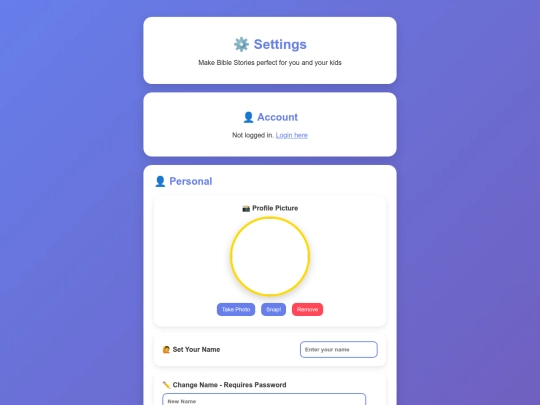 settings screenshot