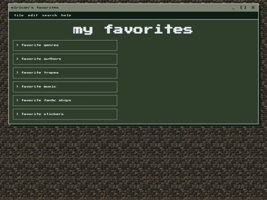 favorites screenshot