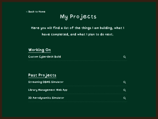projects screenshot