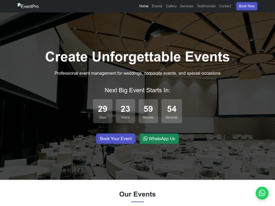 Yehoo/Eventsite screenshot