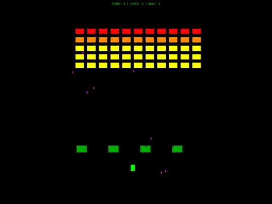 games/invaders screenshot