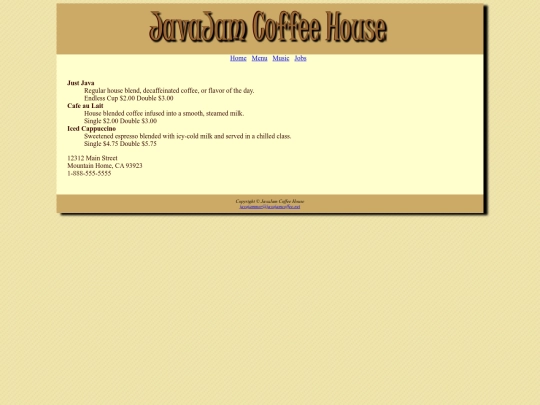 javajam185/menu screenshot