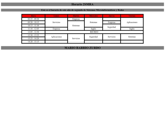 Tablas y Horario 2SMRA/Horario 2smra/horario screenshot
