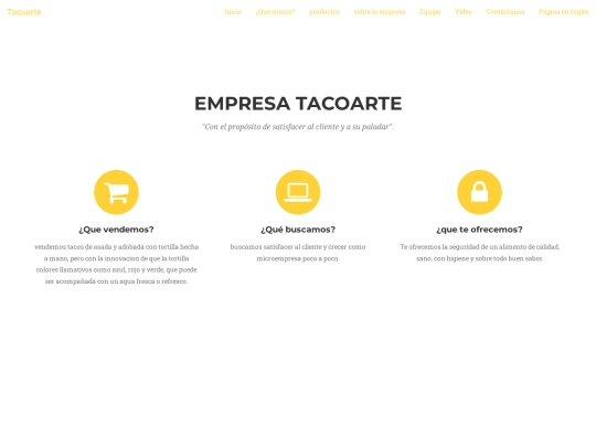 pagina-tacoarte/somos screenshot