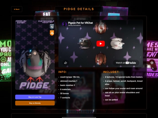 PidgeDescription screenshot