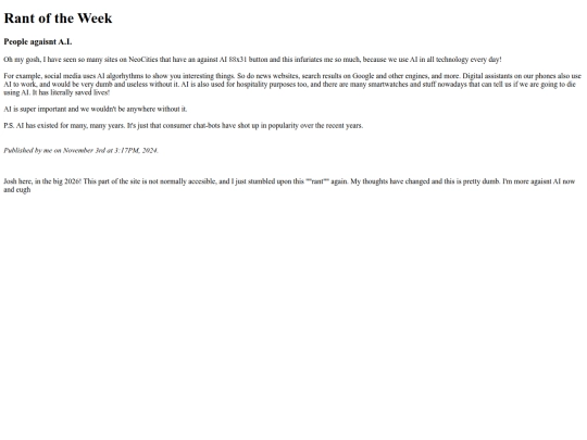 rant of the week/rant screenshot
