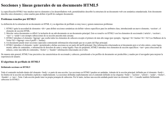 modulo1/Secciones y lineas generales de un documento HTML5 screenshot