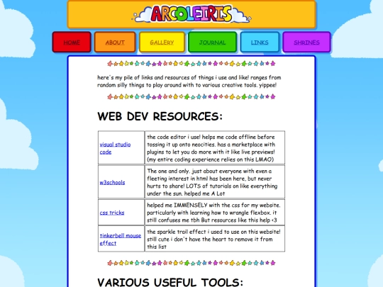 links screenshot