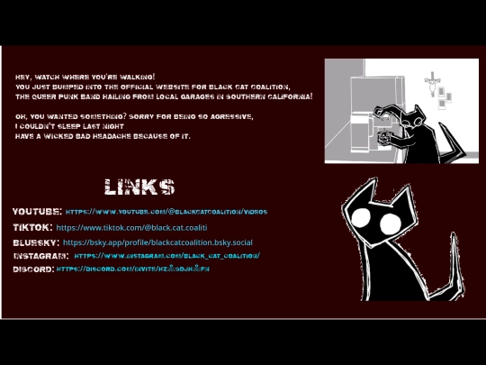 BLACK CAT ON A WEB PAGGGE screenshot