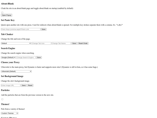 static/settings screenshot
