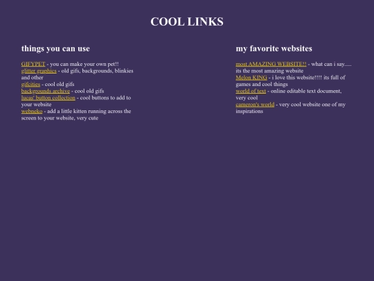 home/links screenshot