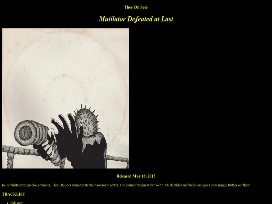 discography/entries/mutilator screenshot