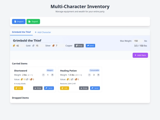 projects/Inventory screenshot