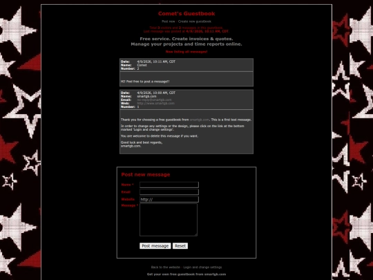 Guestbook screenshot