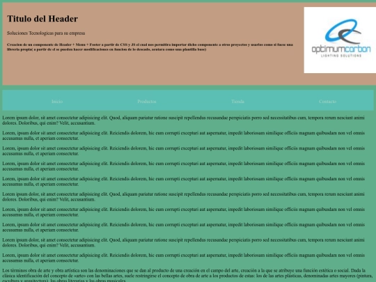 ComponenteHeader+Menu+Footer screenshot