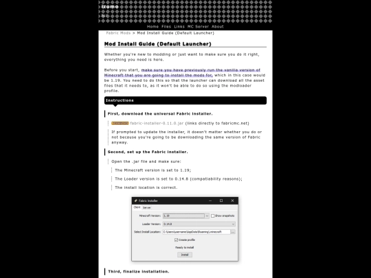 mcserver/mod/defaultinstall screenshot