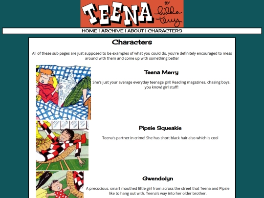 comics/characters screenshot